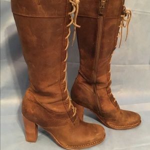 Frye Tall Leather “Villager” Laced Boots 9.5